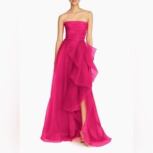 Theia Teresa Draped Tulle Gown